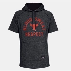 NWT Under Armour Men's Project Rock Respect Short Sleeve Hoodie Sweater size S